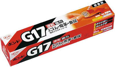 【メーカー型番】G17-50【JANコード】4901490130313【ブランド】コニシ【特徴】●初期接着力が強いため、仮止めなしで接着できます。●速乾型。【用途】●ゴム・皮革・木・布・コンクリート・スレートなどの軟硬質材の接着。【仕様】●色:淡黄色●容量(kg):0.05●硬化時間:30分●質量(kg):0.07●容器:チューブ【材質／仕上】●主成分:クロロプレンゴム系【セット内容／付属品】【注意】【原産国】日本【送料について】北海道、沖縄、離島は送料を頂きます。