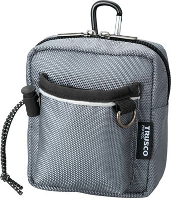 TRUSCO コンパクトツールケース ワイドポケット グレー【TCTC1502-GY】(工具箱・ツールバッグ・ツールホルダ・バッグ)