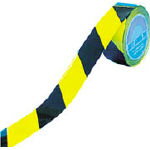 緑十字 ラインテープ（ガードテープ） 黄／黒 再剥離タイプ 50mm幅×20m【149046】(テープ用品・ライン..
