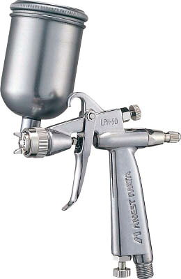 【メーカー型番】LPH-50-062G【JANコード】4538995001871【ブランド】アネスト岩田 　【特徴】●高塗着効率・低飛散のため、塗料使用量の削減が可能です。●塗料ミストの飛散や跳ね返りが少ないので、塗装環境の改善に役立ちます。【用途】●自動車、金属、木工、家具、プラスチック塗装用。【仕様】●ノズル径(mm):0.6●所要圧縮機(kW):0.2〜0.75●空気使用量(L/min):50●パターン開き(mm):60●霧化段階:高微粒●質量(g):220●重力式●カップ取付口:G1/4●エア取入口:G1/4【材質／仕上】●本体:アルミダイカスト●接液部:ステンレス【セット内容／付属品】【注意】【原産国】日本【送料について】北海道、沖縄、離島は送料を頂きます。