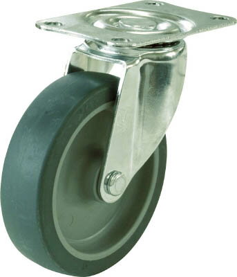 ユーエイ プレート式エラストマーキャスター 自在50径【E-50EL】(キャスター・プレート式エラストマー車)