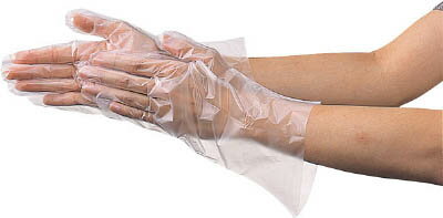 TRUSCO ポリオレフィン製使い捨て手袋 Mサイズ【DPM-1834】(作業手袋・使い捨て手袋)