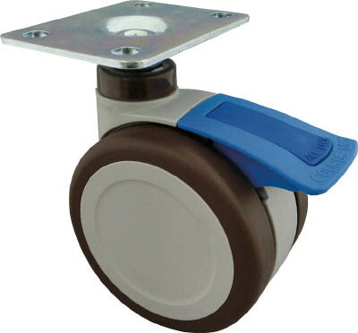 トーシン プレート式双輪キャスター 124径 自在ダブルストッパー付【X(WSP)5-P】(キャスター・双輪キャ..