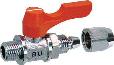 【メーカー型番】BU-1265【JANコード】4582135061720【ブランド】ASOH【特徴】●ボールバルブと継手の一体化コンパクトな形状です。●アングル型です。●特有のカラー感覚とデザインは機器の機能と美観を高めます。【用途】【仕様】●高さ(mm):28.5●接続口径D:R1/4●質量(g):86●接続ホース外径(mm):10●使用流体:空気、水、油●使用温度範囲:-10〜80℃(凍結箇所は除く)●使用圧力:0.98MPa【材質／仕上】●本体:黄銅（C3771、C3604）+クロムメッキ●Oリング:ニトリルゴム（NBR）【セット内容／付属品】【注意】【原産国】日本【送料について】北海道、沖縄、離島は送料を頂きます。