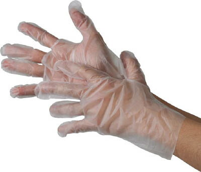 川西 ポリエチレン手袋ストレッチ 100枚入【2017-M】(作業手袋・使い捨て手袋)