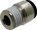 チヨダ ファイブ六角穴付メイルコネクター 8mm・R1/4【F8-02MS】(流体継手・チューブ・チューブ継手)