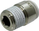 チヨダ ファイブ六角穴付メイルコネクター W(白)8mm・R1/4【F8-02MSW】(流体継手・チューブ・チューブ継手)