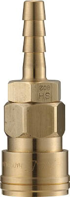 【メーカー型番】CAL22SH2【JANコード】4560291322558【ブランド】ナック【特徴】●材質・サイズ・取付形状が豊富で汎用性が優れています。【用途】●工場内のエアー配管や空気工具用。【仕様】●最高使用圧力(MPa):1.0●最大衝撃圧力(MPa):1.5●質量(g):111●適用ホースサイズ(インチ):1/4●使用流体:空気・水他●使用温度範囲:-20〜80℃●片路開閉型●片バルブ【材質／仕上】●本体:真鍮●シールゴム:ニトリルゴム（NBR）【セット内容／付属品】【注意】●流体はソケット側からプラグ側に流すようにして下さい。【原産国】日本【送料について】北海道、沖縄、離島は送料を頂きます。