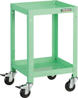 【メーカー型番】RBW-632 YG【JANコード】【ブランド】TRUSCO 　【特徴】●車輪と共に車軸もロックするダブルロック仕様のキャスターです。【用途】【仕様】●最大積載量(kg/台):150●均等積載量(kg/段):50●色:ヤンググリーン●間口(mm):360●奥行(mm):360●高さ(mm):600●段数(段):2●キャスター:自在式 75mm（2個）・自在式（Wストッパー付） 75mm（2個）●組立式【材質／仕上】●棚板:スチール（メラミン焼き付け塗装）●支柱:スチール（焼き付け塗装）●キャスター金具:スチール（クロムメッキ仕上げ）●車輪:ゴム【セット内容／付属品】【注意】【原産国】日本【送料について】北海道、沖縄、離島は別途送料を頂きます。