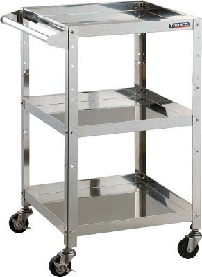 TRUSCO クリーンラビット 75φ導電車SUS金具ハンドル付【CRB-953HSD】(ツールワゴン・ステンレス製ワゴ..