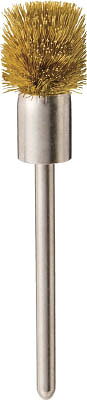 【メーカー型番】123K-3【JANコード】4989999199420【ブランド】TRUSCO 　【特徴】●軸付なので取り付け交換が容易です。●コンパクトで高速回転のため操作しやすく、作業性に優れた傘型ブラシです。【用途】●傘型なので円筒内径や底部の研磨に最適。●使用工具:変速式電動マイクログラインダー。【仕様】●線径(mm):0.15●毛材:真鍮●外径(mm):12●毛丈(mm):8●軸長(mm):36●軸径(mm):3●最高使用回転数(rpm):10000●摘要:真鍮、銅製品および合金製品の研磨●質量(g):6.0【材質／仕上】●軸：真鍮●毛材：真鍮(C2700W)【セット内容／付属品】【注意】●エアーツールは使用不可です。●最高使用回転数以下で使用してください。安全にご利用いただくために保護具を着用下さい。【原産国】日本【送料について】北海道、沖縄、離島は送料を頂きます。