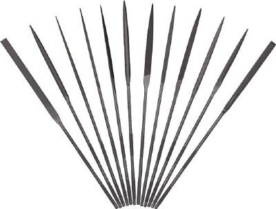 ツボサン 精密ヤスリ 12本組 半丸 ＃6【HA01256T】(研削研磨用品・ヤスリ)【送料無料】