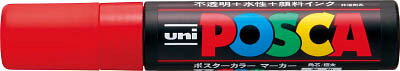 uni 水性顔料マーカー ユニポスカ 極太角芯 赤【PC17K.15】(溶接用品・工業用マー...