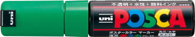 uni 水性顔料マーカー ユニポスカ太字角芯 緑【PC8K.6】(溶接用品・工業用マーカー)