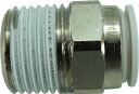 チヨダ ファイブメイルコネクタ W(白)12mm・R1/2【F12-04MW】(流体継手・チューブ・チューブ継手)