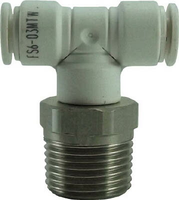 チヨダ ファイブSUSメイルブランチティ 白 6mm・R3／8【FS6-03MTW】(流体継手・チューブ・チューブ継手)