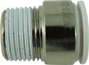 チヨダ ファイブ六角穴付メイルコネクター W(白)12mm・R3/8【F12-03MSW】(流体継手・チューブ・チューブ継手)