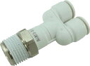 チヨダ ファイブメイルブランチワイ W(白)8mm・R3/8【F8-03MYW】(流体継手・チューブ・チューブ継手)
