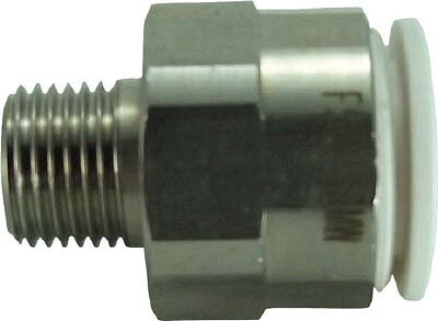 【メーカー型番】FS10-01MW【JANコード】4537327046009【ブランド】チヨダ【特徴】【用途】【仕様】●適合チューブ外径D(mm):10●接続口径:R1/8●質量(g):14.9●使用流体:空気、水●流体温度:-5?60℃(空気)、5?40℃(水)●使用圧力:1MPa(空気)、0.3MPa(水)【材質／仕上】●本体:ステンレス（SUS303）+難燃性ポリブチレンテレフタレート（PBT）●シールゴム:ニトリルゴム（NBR）【セット内容／付属品】【注意】【原産国】日本【送料について】北海道、沖縄、離島は送料を頂きます。