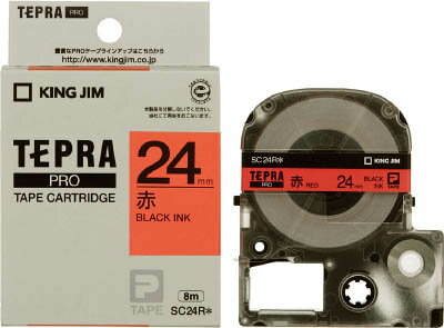 キングジム テプラPROテ－プカ－トリッジ カラータイプ（赤に黒文字）【SC-24R】(OA・事務用品・ラベル..