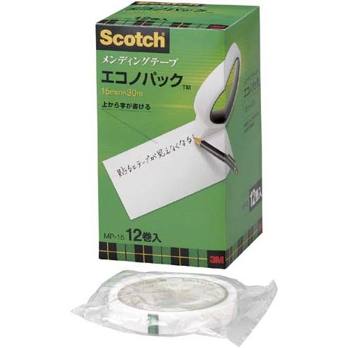 【商品型番】　MP-15　【商品説明】　●テープ寸法／幅15mm×長さ30m●巻芯径／76mm●材質／基材：アセテートフィルム●単位（入数）／1箱（12巻入）●メーカー品番／MP-15