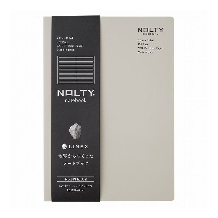 ■商品名NOLTYノート ライメックスA5横■メーカー品番NTL1312■本体色ホワイト■規格サイズA5縦■商品仕様・性能・収容量糸綴じ製本（オープンバック仕様）、176頁（切り取りミシン付き）■材質用紙：NOLTYダイアリーペーパー（FSC認証紙）■特長手帳づくりのノウハウ（製本・用紙）を注ぎ込んだ、手帳メーカーがつくった、毎日使っても飽きのこないノート。■本体サイズ210×148×9mm■本体重量205g【送料について】北海道、沖縄、離島は別途送料を頂きます。ライメックス A5ログタイブラックホワイトピンクベージュブルーライメックス A5横ブラックホワイトピンクベージュブルー