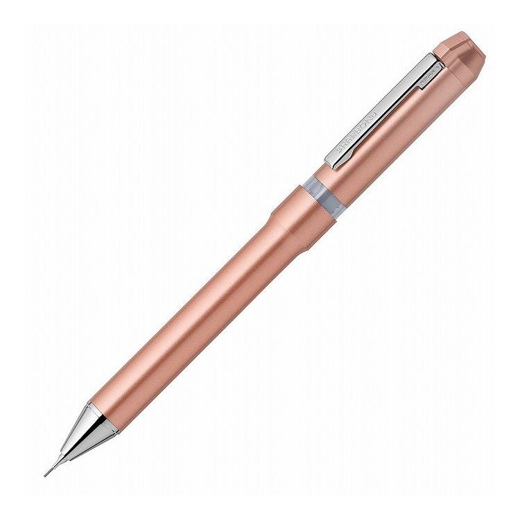 【商品特長】使いやすさを追求した回転式多機能ペン。2色ボールペン+シャープペンシル【仕様】・材質上軸ステンレス、下軸真鍮【送料について】北海道、沖縄、離島は送料を頂きます。