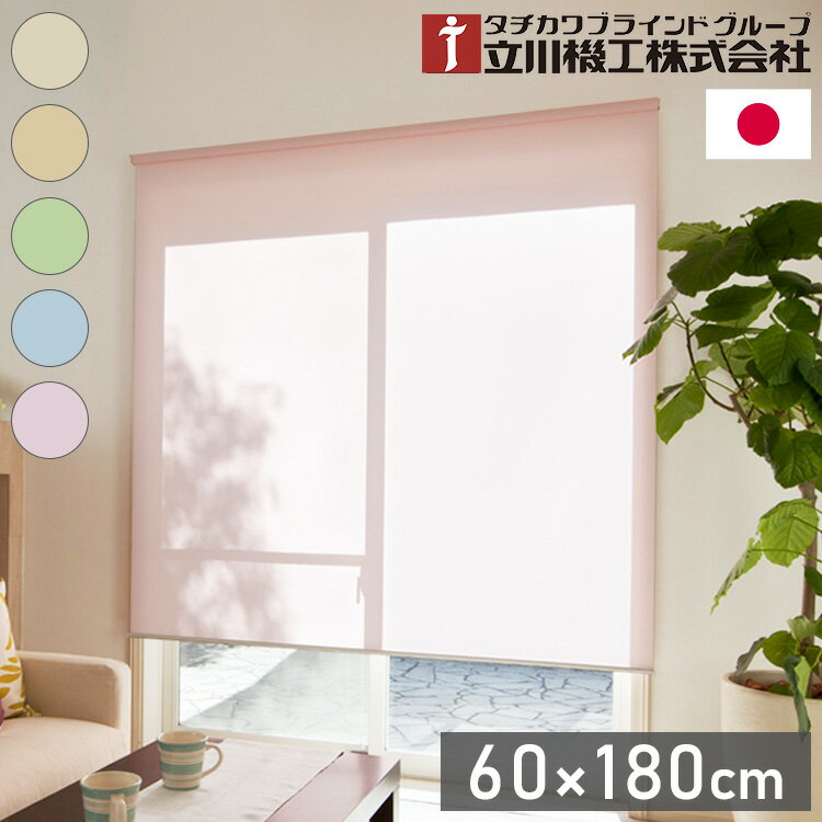 立川機工 2級遮光 防炎 ロールスクリーン 幅60cm 高さ180cm ティオリオ 日本製 タチカワブラインド お..