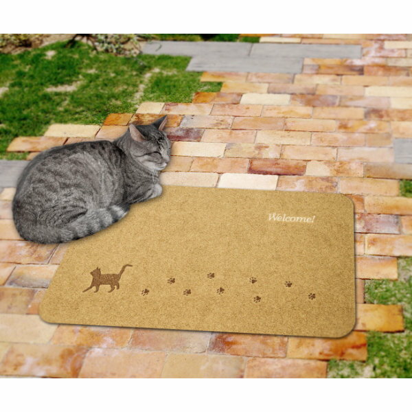 オカトー 玄関マット エントランスマット 45×75cm 刺繍 キャット(代引不可) 2