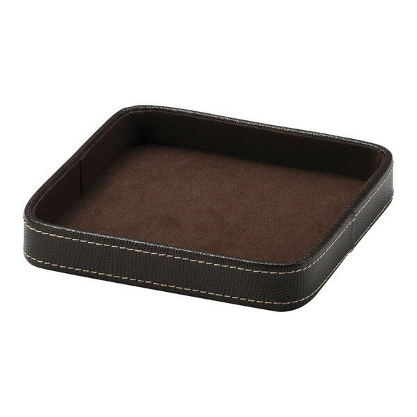 日本製 小物トレー 18cm 正方形 トレー レザー風 キャッシュトレー(代引不可)【送...