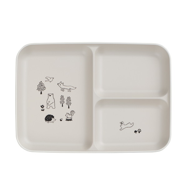 ランチプレート 子供用 15cm 森の仲間たち 子供用食器 プラスチック グレー(代引不可)