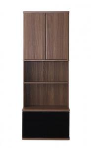 ハイタイプ コーナー テレビボード 専用 キャビネット ウォルナット ガラス 収納 薄型 スリム 幅59cm 高さ161cm 奥行29cm(代引き不可)【送料無料】