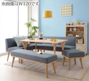 ダイニングセット（テーブル&ソファ ベンチ スツール） 北欧デザインリビングダイニングセット 6人 5点セット(テーブル+ソファ1脚+アームソファ1脚+ベンチ1脚+スツール1脚) 左アーム W140(代引き不可)【送料無料】