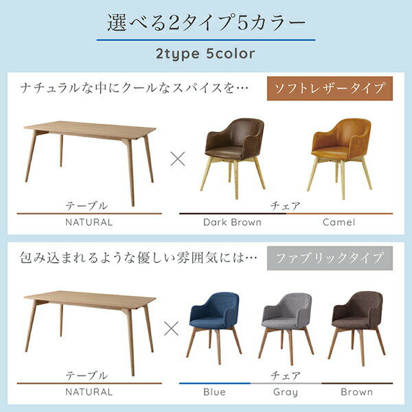 ダイニングセット(テーブル&チェア) まるみが優しい北欧デザインダイニング 4人 5点セット(テーブル+チェア4脚) ファブリックタイプ W150(代引き不可)【送料無料】 [3]