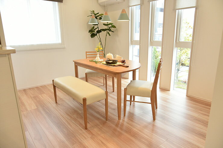 ダイニングベンチ ベンチ PVC 木製 椅子 リビング おしゃれ シック 北欧 新生活 ナチュラル ブラウン ボンド(代引不可)【送料無料】