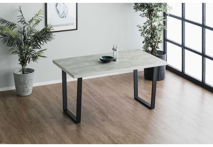 ダイニングテーブル 140×70cm リビングテーブル スクエア脚 台形脚 4人掛け 4人用 長方形 木目調 モダン おしゃれ リビング ダイニング 食卓 テーブル(代引不可)【送料無料】 [2]