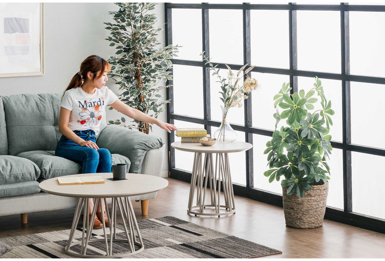 サイドテーブル 円形 幅60 ラウンドテーブル ミニテーブル ナイトテーブル ベッドサイド ソファサイド テーブル おしゃれ 北欧 ナチュラル ホワイト コンクリート調 モルタル調 メラミン スチール(代引不可)【送料無料】