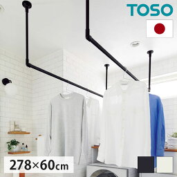 ハンギングバー 天井付Cタイプセット 278×60cm TOSO 日本製 ハンガーパイプ トーソー ディスプレイ 収納 ランドリー アルミ 取り付け diy 洋服 収納 ハンガーラック 物干し(代引不可)【送料無料】