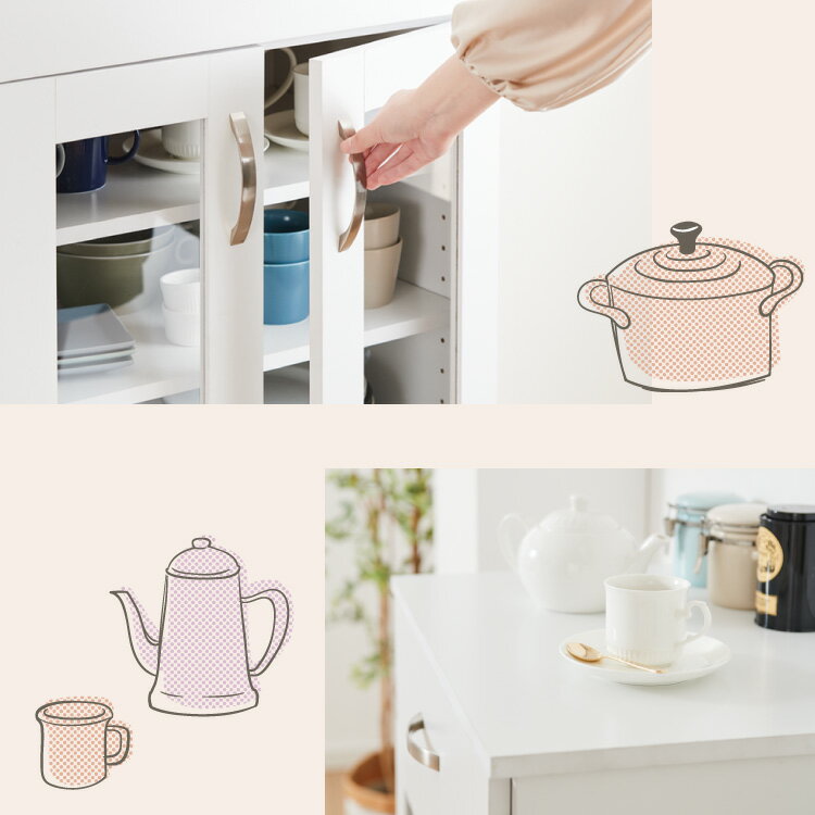 食器棚 ミニ ロータイプ 一人暮らし コンパクト 小さい 木製 約 幅60cm カップボード ロータイプ食器棚 スリム ラック キッチンボード 小型 キッチン棚収納 キッチン 食器収納台 北欧(代引不可)【送料無料】