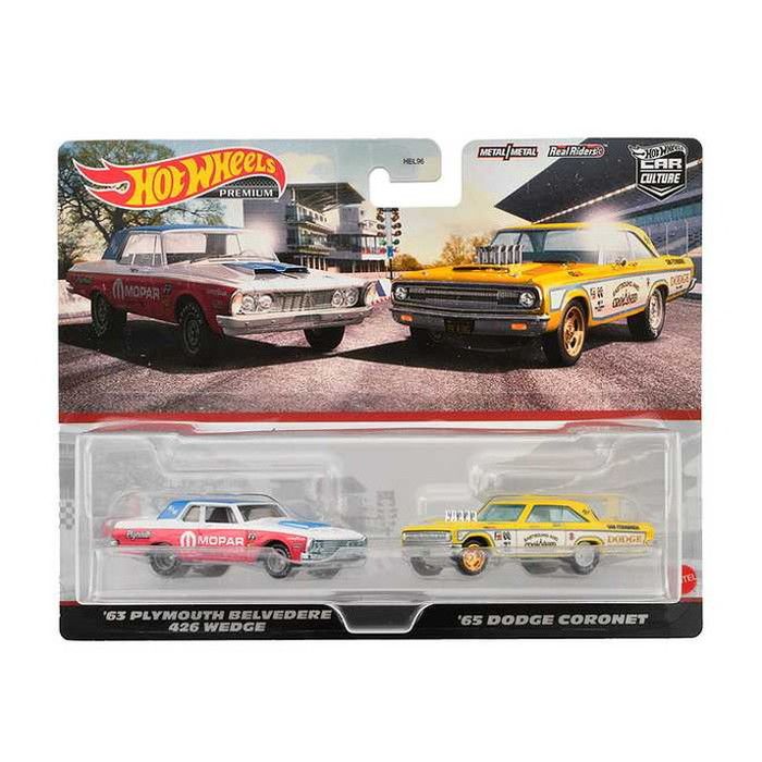 マテル HKF56 ホットウィール プレミアム 2パック プリマス ベルべディア 426 ウェッジ / '65 ダッジ コロネット(代引不可)【送料無料】