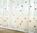 【日本製】 可愛いバラ柄のレースカーテン 幅100×丈183cm [2枚組](代引不可)【送料無料】