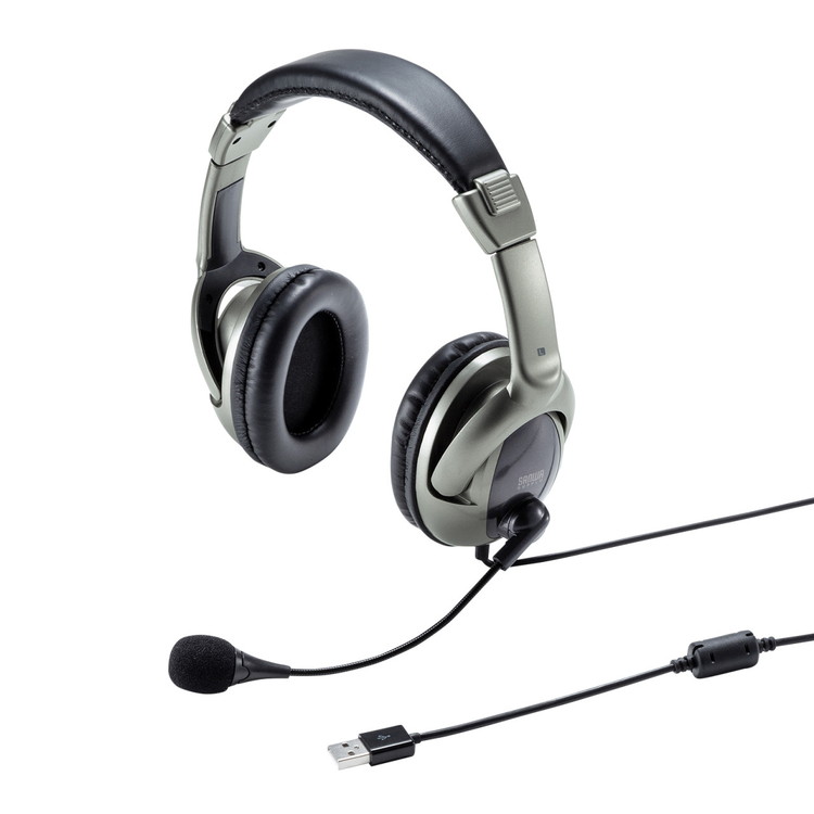 サンワサプライ USBヘッドセット MM-HSU10GMN(代引不可)【送料無料】