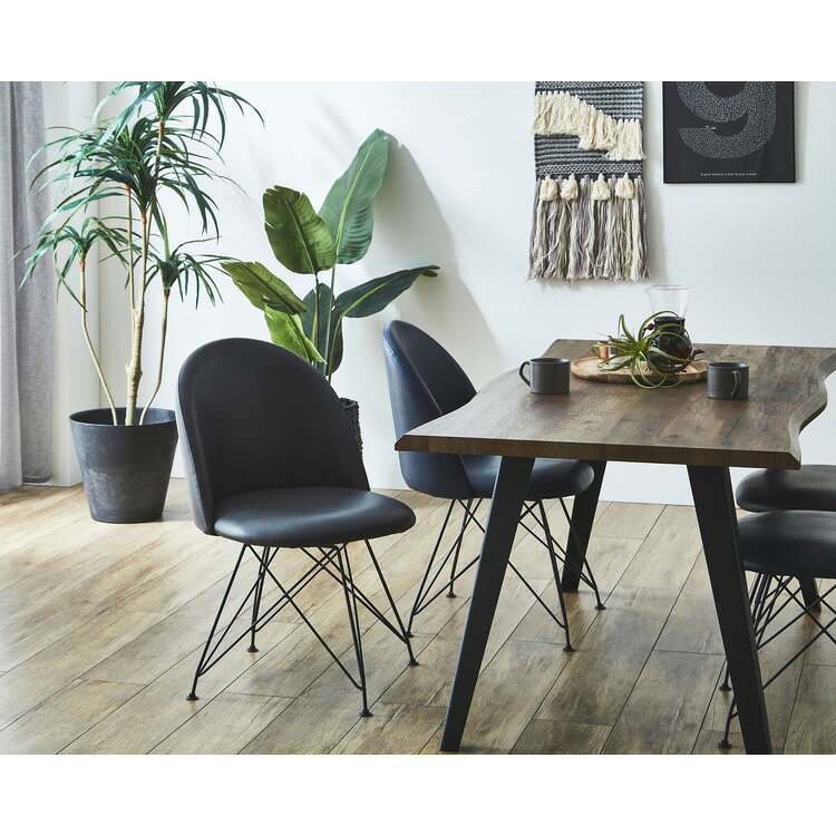 ダイニング5点セット 幅160cm 高さ72cm ネイビー グレー インテリア チェア チェアー いす イス 椅子 リビング ダイニングチェアー リビングチェア リビングチェアー テーブル デスク 机(代引不可)【送料無料】