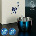 【名入れ対応】日本製 燕三条 ぐい呑み 100ml 碧 銀古美 桐箱入リ 18-8ステンレス 保冷 タンブラー グラス コップ 名入れ ギフト プレゼント 贈り物 お祝い 酒器 おしゃれ(代引不可)【送料無料】