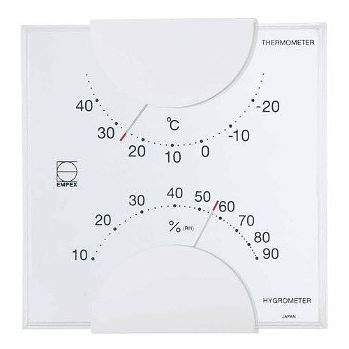 EMPEX (エンペックス) 温度・湿度計 エルム 温度・湿度計 壁掛用 LV-4901 ホワイト