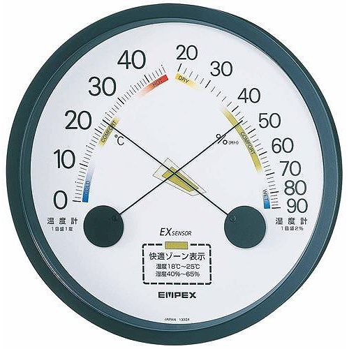 EMPEX (エンペックス) 温度・湿度計 エスパス 温度・湿度計 壁掛用 TM-2332 ブラック
