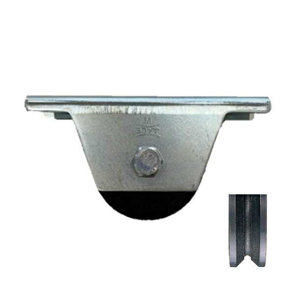 ヨコヅナ 鉄重量戸車 V型 枠付 60mm JHM-0605 [2個入]【0820-01002】【送