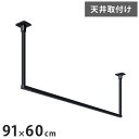 川口技研 ホスクリーン 室内物干し BAR型 ブラック BAR1-6009-BK 物干金物おしゃれ 北欧 インテリア ワンポイント 洗濯 室内 室内干し【送料無料】