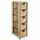 vidaXL 収納ユニット バスケット5点付き 25.5x37x100cm ホテイアオイ家具 キャビネット&収納 収納キャビネット・ロッカー(代引不可)
