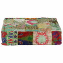 vidaXL パッチワーク 厚手クッション スクエア コットン製 ハンドメイド 50x50x12cm グリーン家具 フットレスト(代引不可)